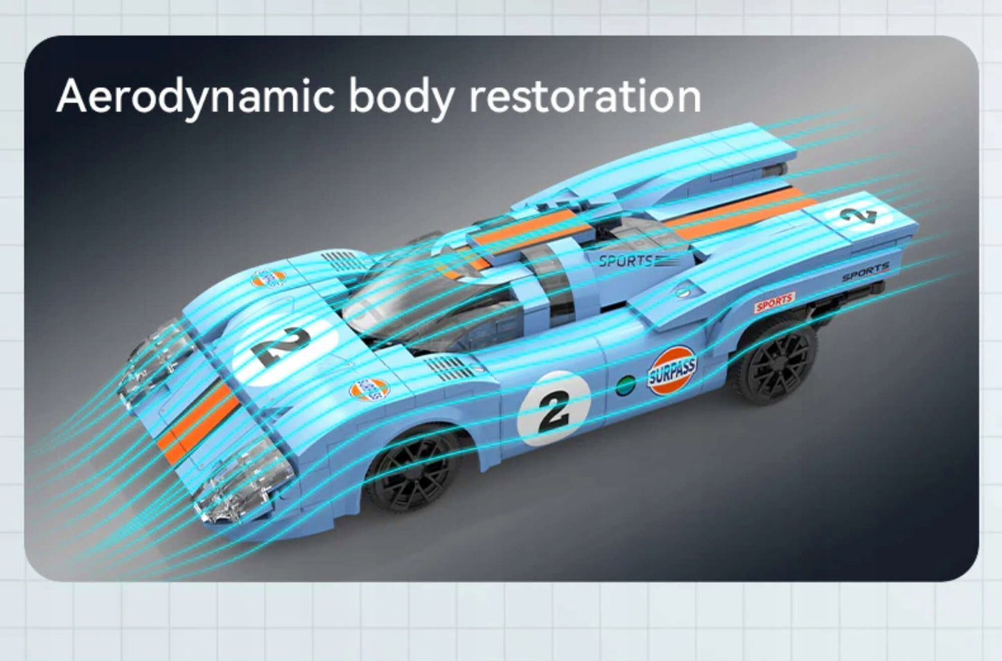 Konstruktorius CADA RC sportinis automobilis AZURE STORM CHAMPIONS valdomas nuotoliniu būdu 266 el.