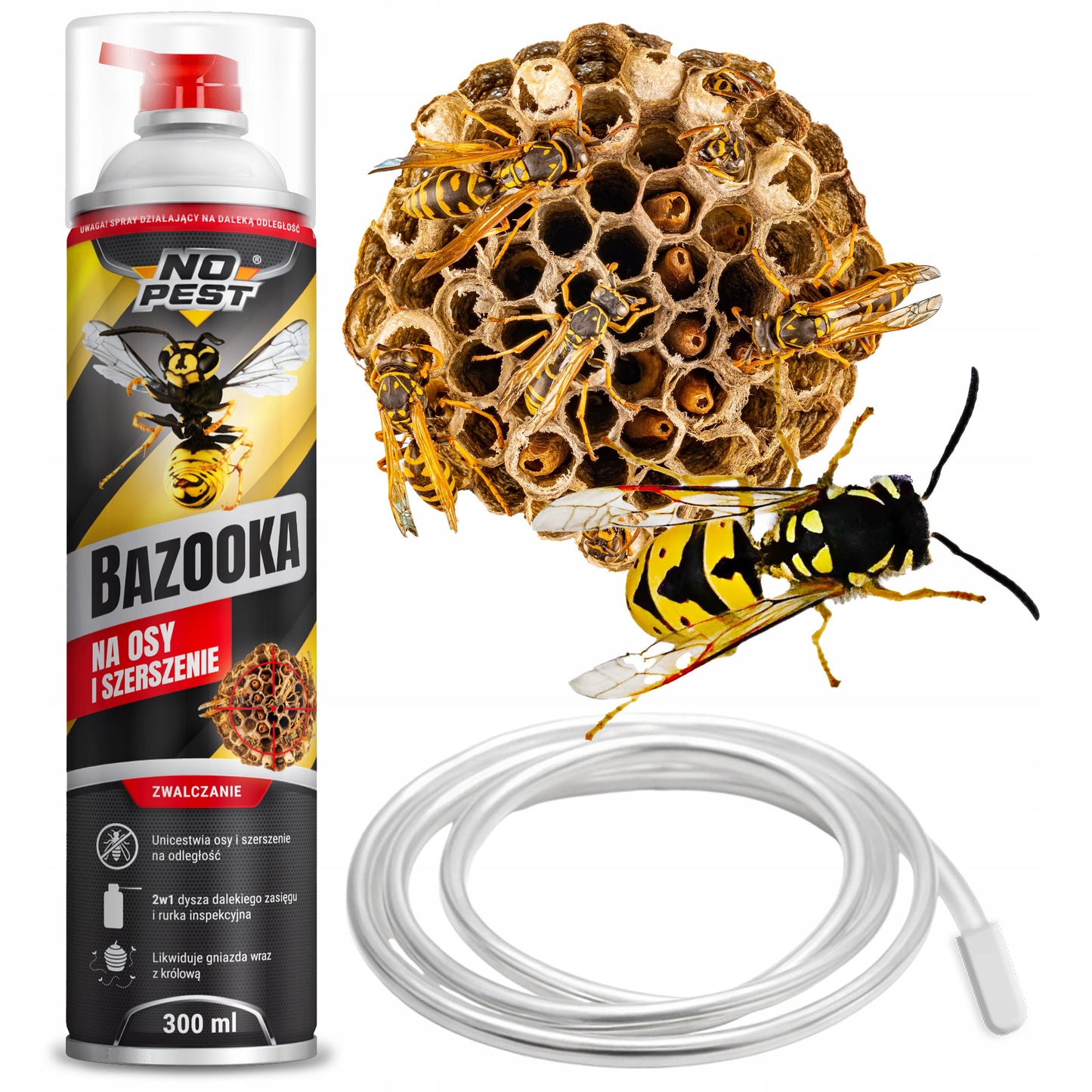 Stiprus purškiklis nuo vapsvų, širšių ir lizdų BAZOOKA 300ml