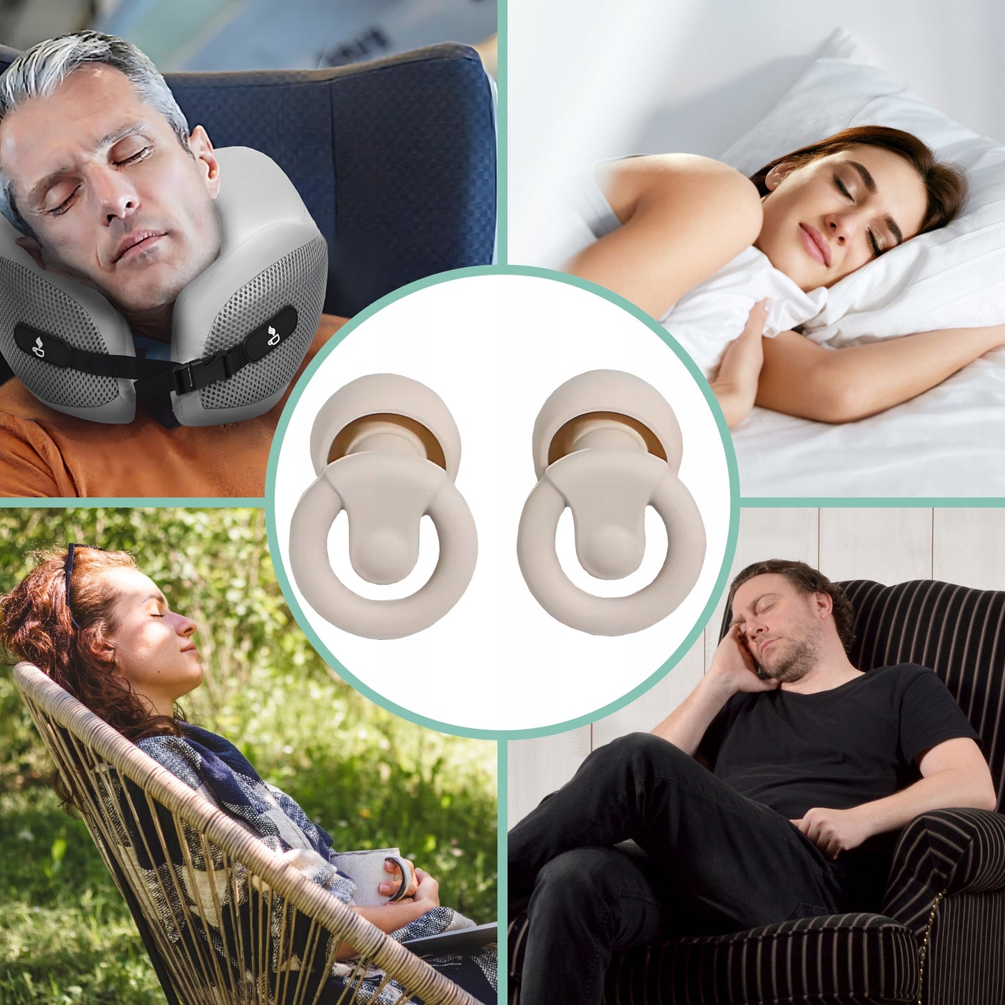Ausų kištukai miegui Medi Sleep, dydis XS / S / M / L, smėlio spalvos