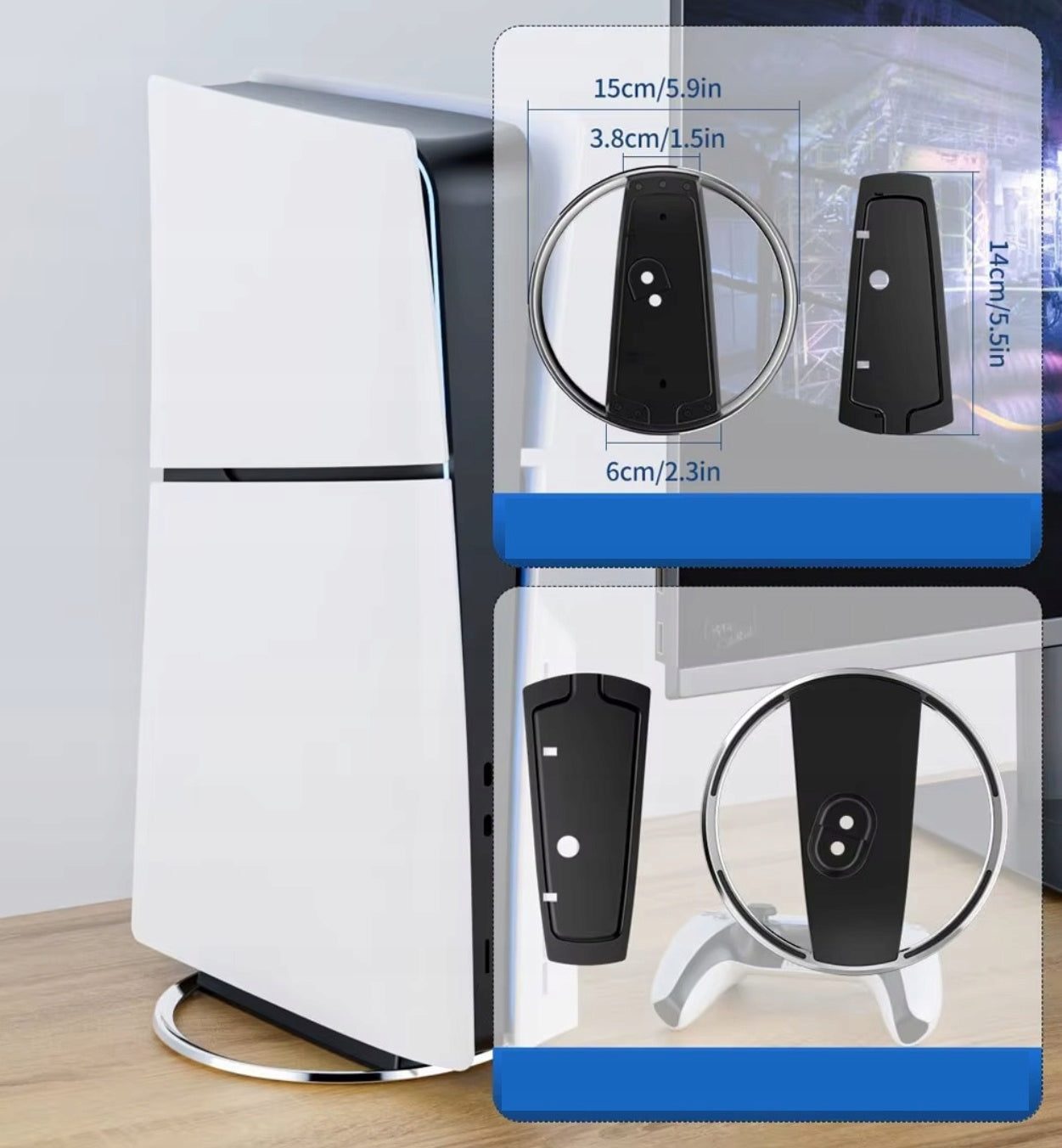 Vertikalus stovas su laikikliu PlayStation 5 PS5 FAT / Slim / Pro