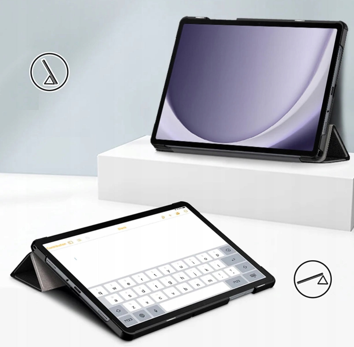 Dėklas + Apsauginis stiklas + Rašiklis skirtas SAMSUNG GALAXY TAB A9+ PLUS 11 2023 X210 X215 X216