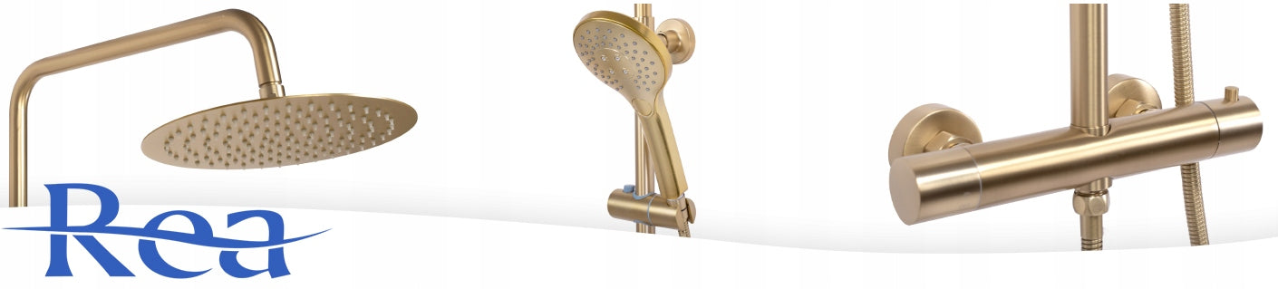 Dušo komplektas VINCENT aukso spalvos šlifuotas