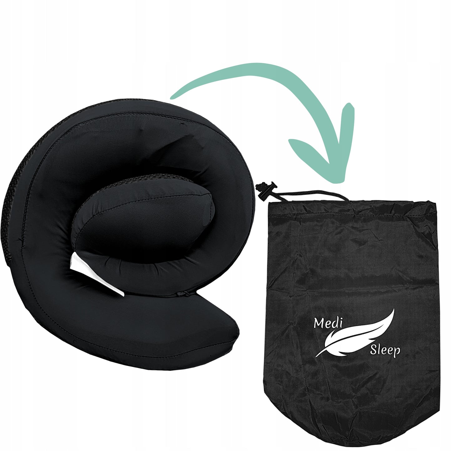 Kelioninė pagalvėlė "ragelis" kaklui į automobilį, lėktuvą MEDI SLE