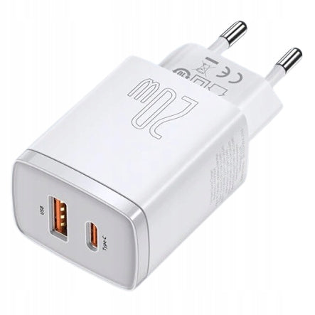 Įkroviklis BASEUS USB USB-C 20W Telefonui, 2 prievadai, Universalus, Greitas QC 3A