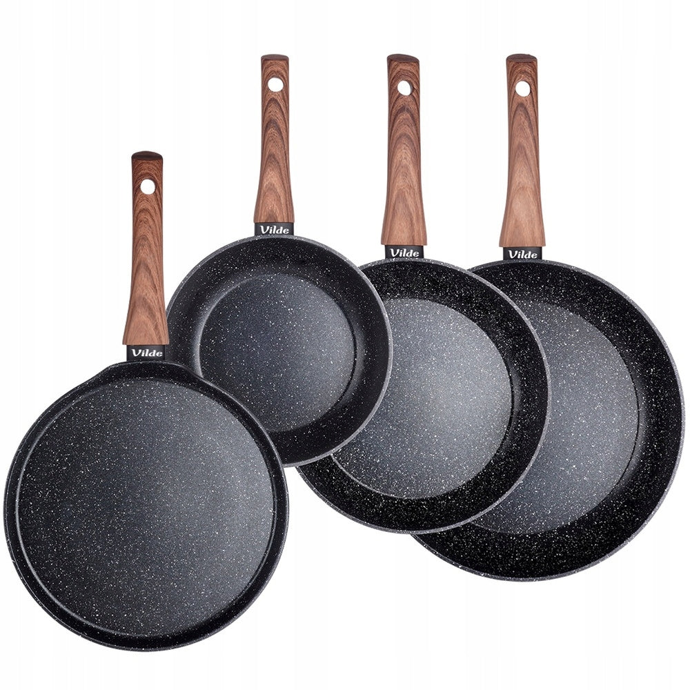 3x Granito keptuvių rinkinys kepimui 20 24 28 cm + blynų keptuvė