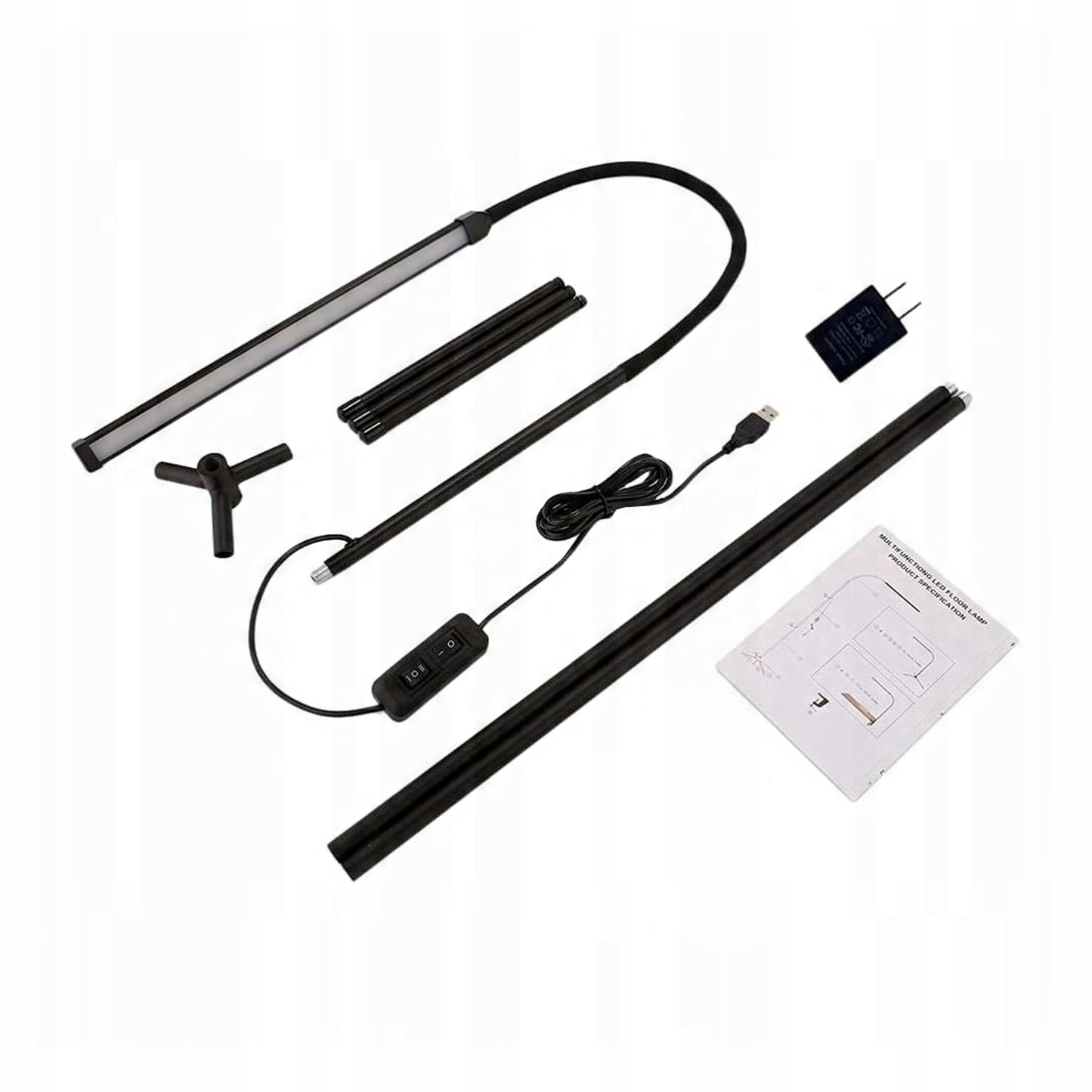 Kosmetinis LED šviestuvas 3in1, stovintis/stalinis, lankstus, blakstienoms ir nagams