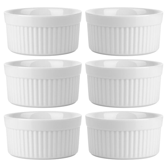 6x Keraminės kepimo kokilės, karščiui atsparūs dubenėliai, indai 260 ml