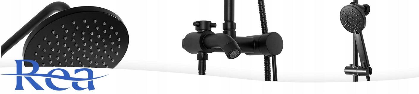 Dušo komplektas LUIS Matinis Juodas BLACK REA