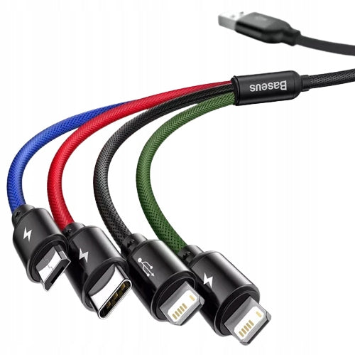 Universalus USB laidas 4-in-1, kabelių rinkinys (2x Lightning + USB-C + micro USB), 1,2m Baseus
