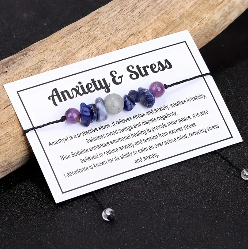 Gydomoji apyrankė "Nerimas ir Stresas" ametistas, sodalitas, labradoritas.