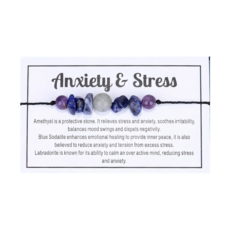Gydomoji apyrankė "Nerimas ir Stresas" ametistas, sodalitas, labradoritas.