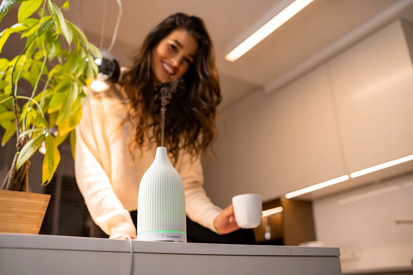 Aromatly Keraminis Kvapų Difuzorius Aromaterapijai Naktinė Lemputė | DOVANA