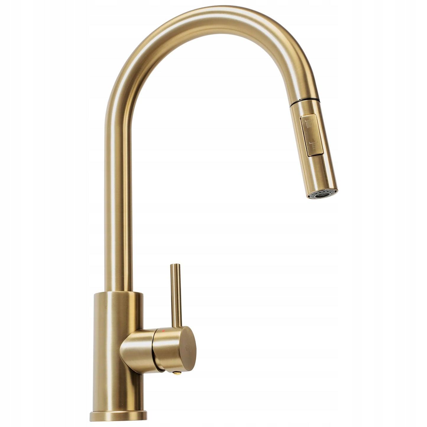 Auksinis virtuvinis maišytuvas REA FRESH GOLD su ištraukiamu snapeliu, aukštas 39,5 cm