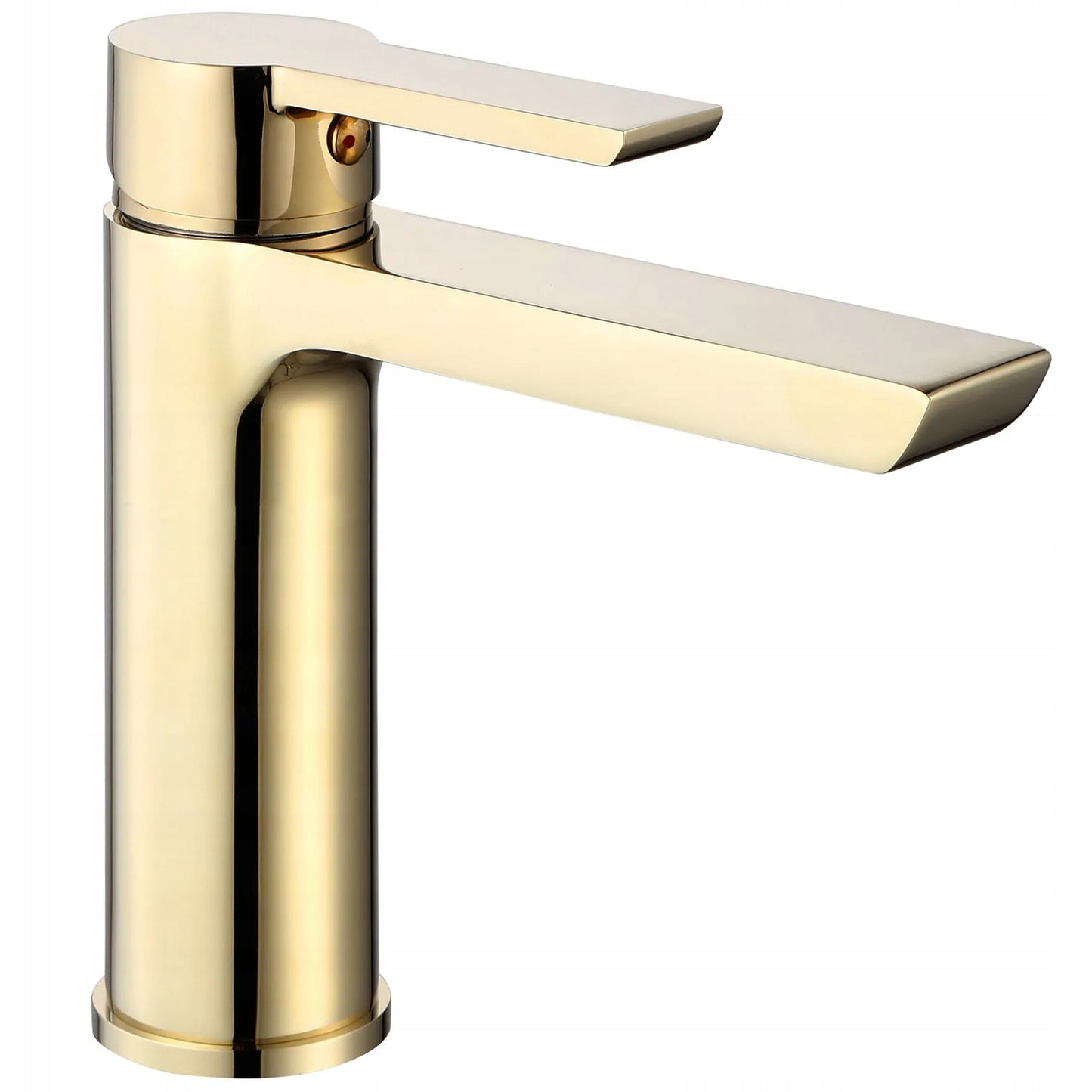 Žemas REA ARGUS GOLD auksinis blizgus modernus praustuvo maišytuvas