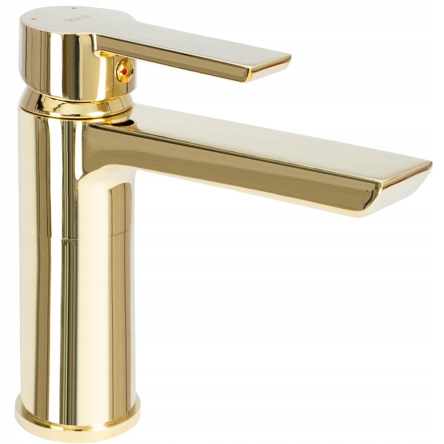 Žemas REA ARGUS GOLD auksinis blizgus modernus praustuvo maišytuvas