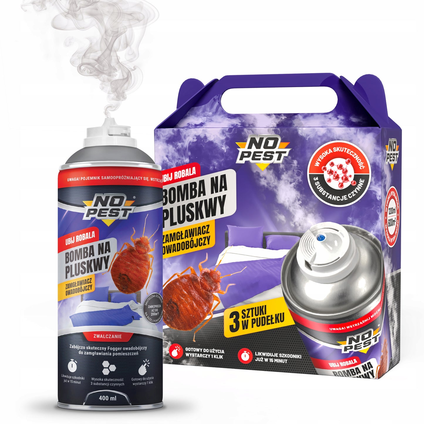 Granatos rūko bomba nuo blakių, stipri priemonė, purškiklis, preparatas NO PEST