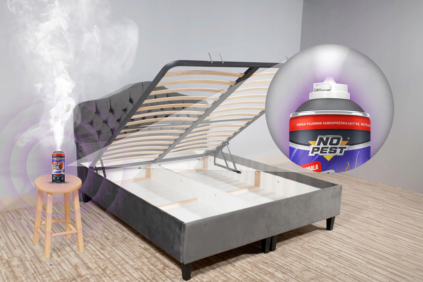 Granatos rūko bomba nuo blakių, stipri priemonė, purškiklis, preparatas NO PEST