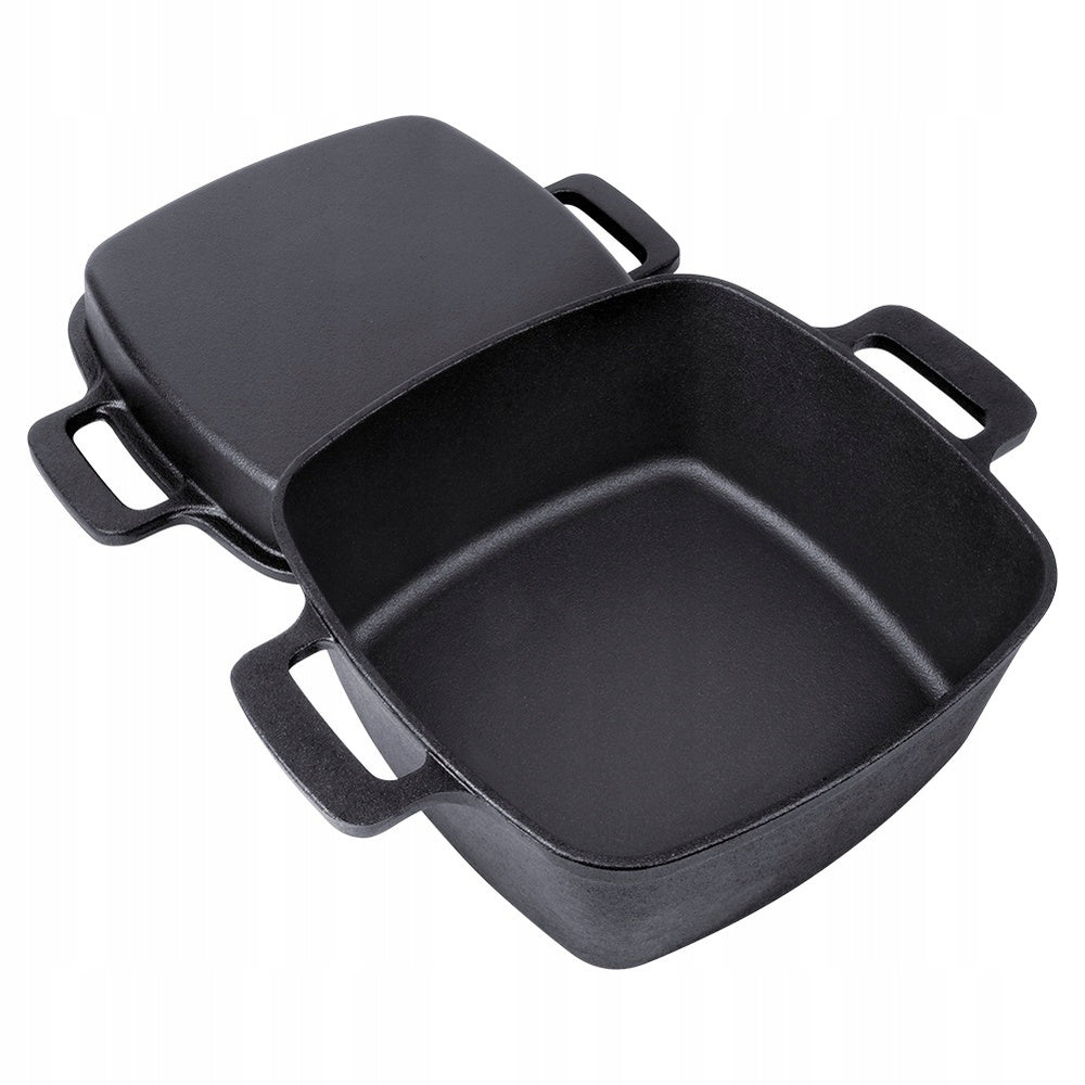 Ketaus troškintuvas/puodas 4,5L + keptuvė 2in1