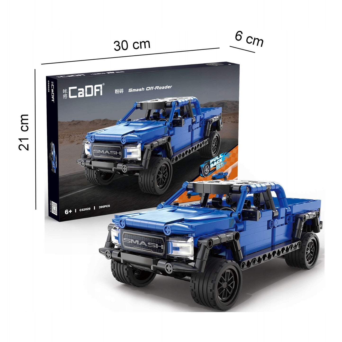 CADA STATYBINIAI BLOKELIAI VISUREIGIS AUTOMOBILIS OFF-ROADER SU ATGAL TRAUKIAMU VARIKLIU 390 EL.