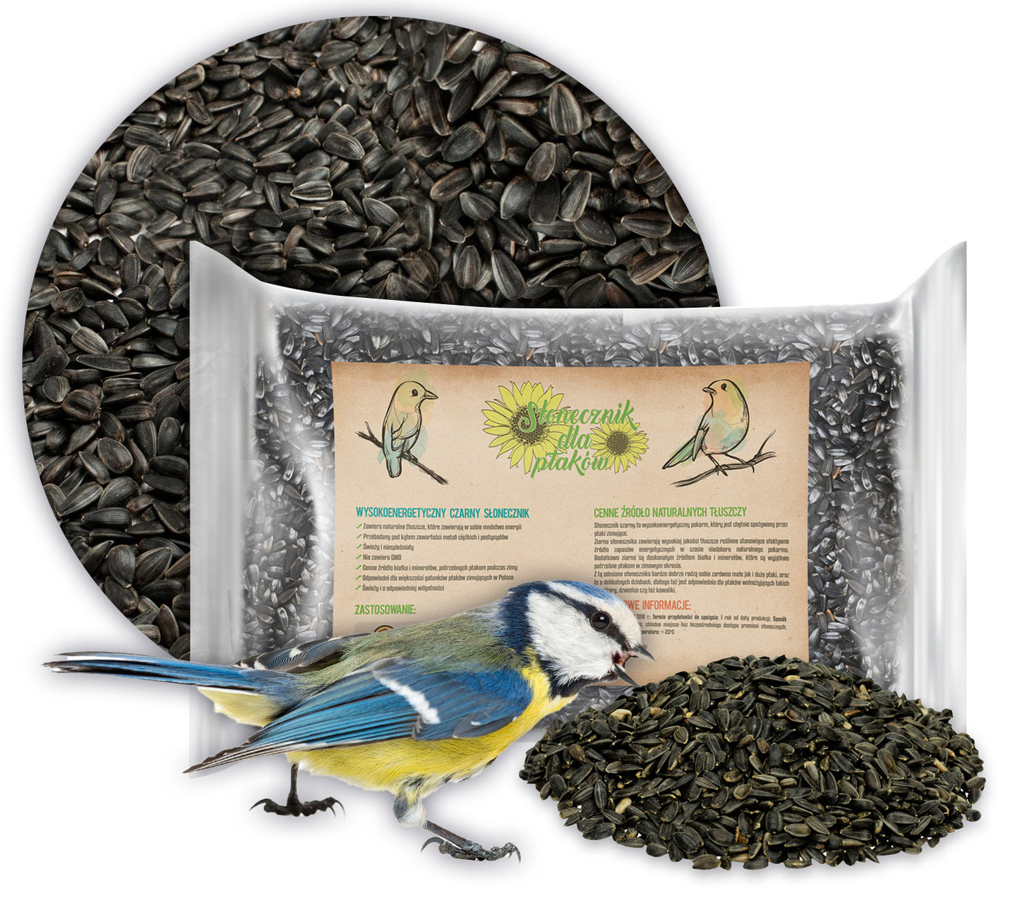 JUODOSIOS SAULĖGRĄŽOS SVEIKAS PAŠARAS MAISTAS SKANĖSTAS ŽIEMOJANTIEMS PAUKŠČIAMS 1KG