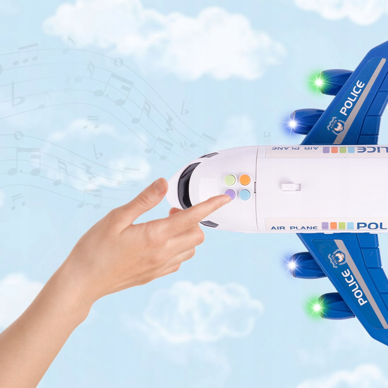 DIDELIS POLICIJOS LĖKTUVAS IŠSKLEIDŽIAMAS INTERAKTYVUS NAUDOJANTIS BATERIJOMIS STOVĖJIMO AIKŠTELĖ TRANSPORTAS