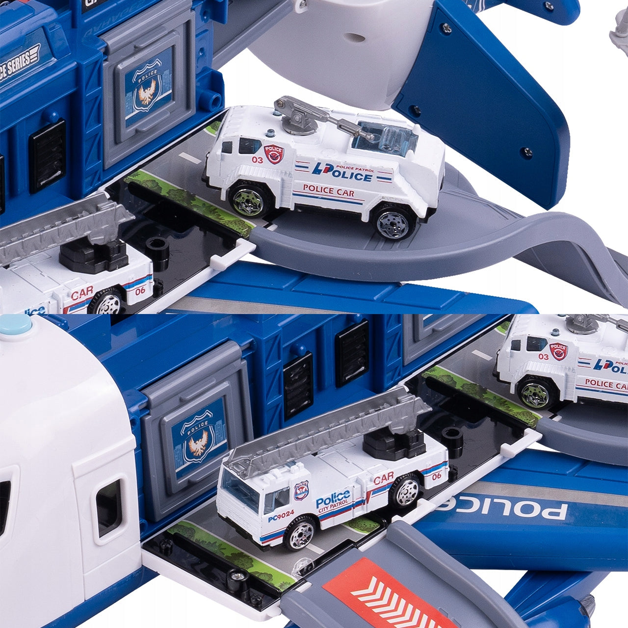 DIDELIS POLICIJOS LĖKTUVAS IŠSKLEIDŽIAMAS INTERAKTYVUS NAUDOJANTIS BATERIJOMIS STOVĖJIMO AIKŠTELĖ TRANSPORTAS