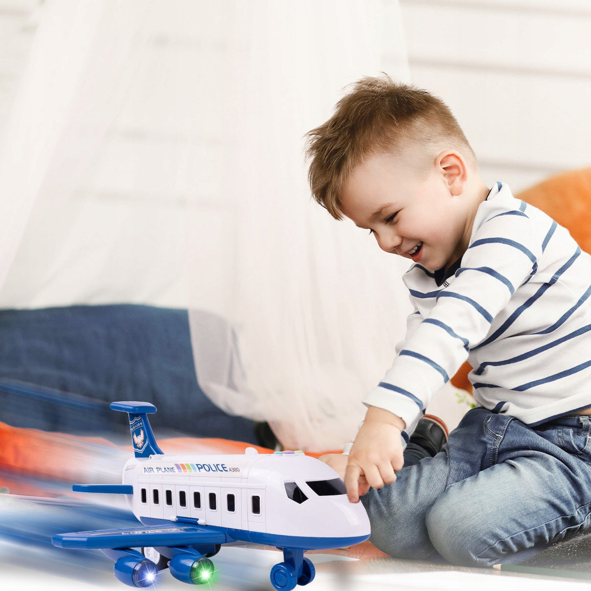 DIDELIS POLICIJOS LĖKTUVAS IŠSKLEIDŽIAMAS INTERAKTYVUS NAUDOJANTIS BATERIJOMIS STOVĖJIMO AIKŠTELĖ TRANSPORTAS