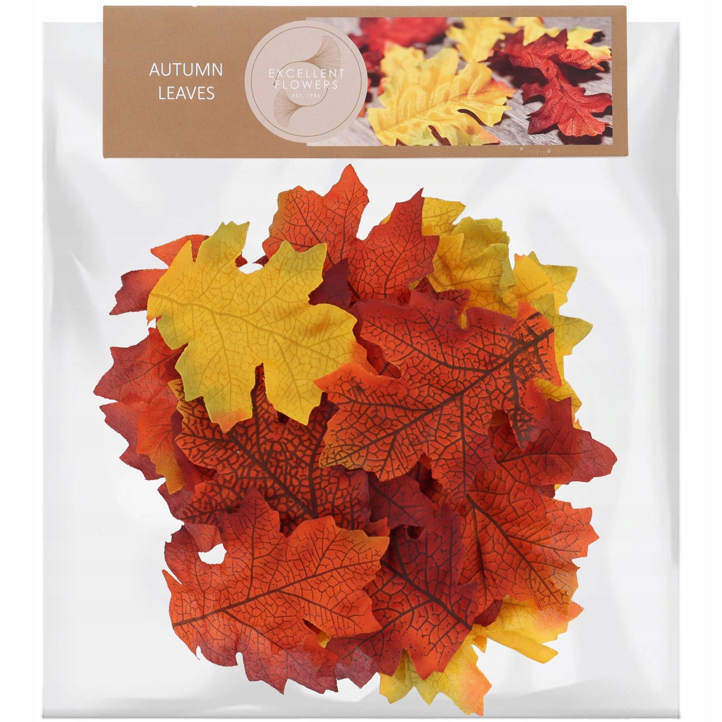 Dirbtiniai rudeniniai lapai, lapų dekoracija, 25 vnt.
