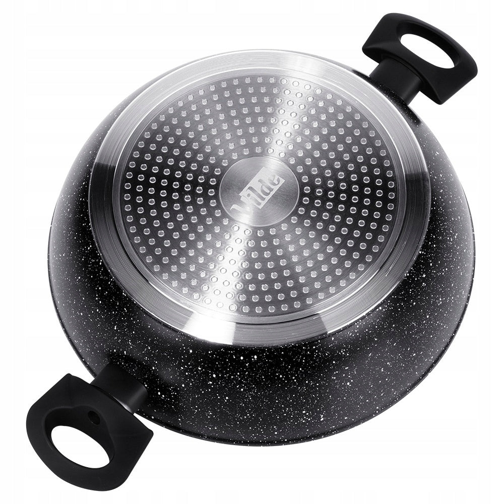 Didelė keptuvė su dangčiu maisto kepimui ir troškinimui, gilus puodas/keptuvė 28 cm