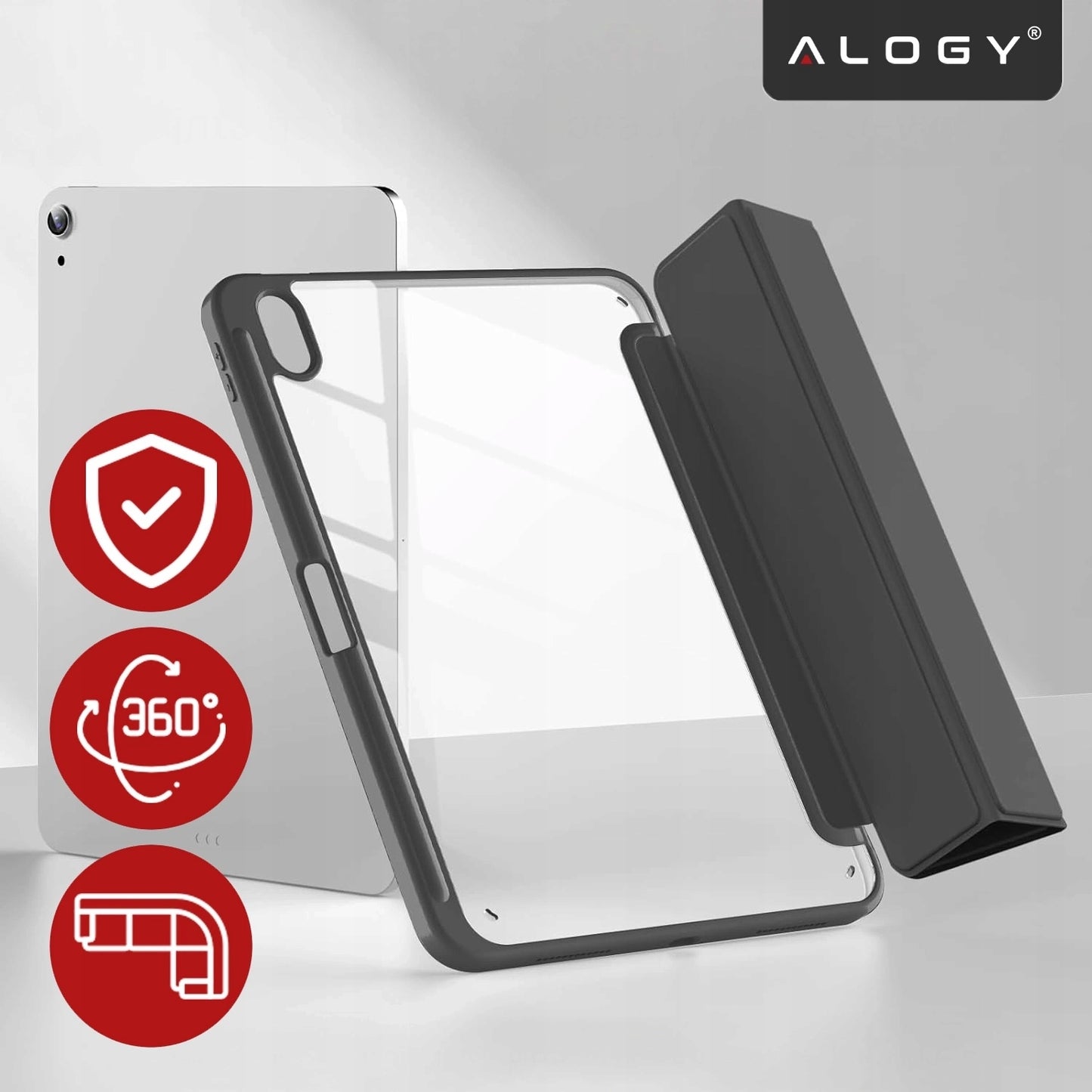 Hibridinis dėklas su atverčiamu dangteliu, skirtas iPad 10.9" 10-os kartos 2022, iPad 11" A16 11-os kartos 2025