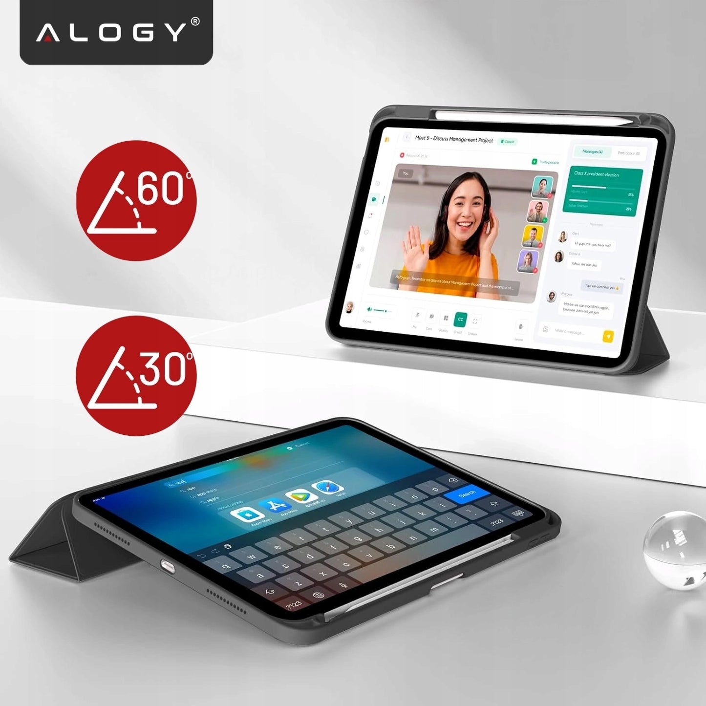 Hibridinis dėklas su atverčiamu dangteliu, skirtas iPad 10.9" 10-os kartos 2022, iPad 11" A16 11-os kartos 2025