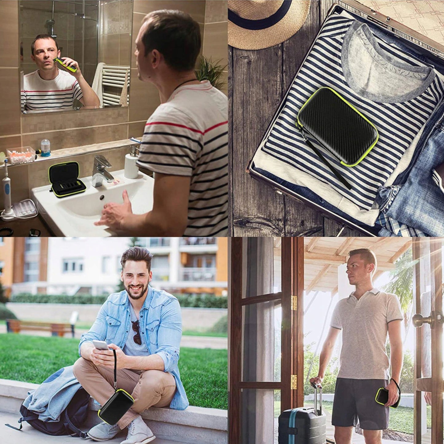 Kietas dėklas skustuvui PHILIPS ONEBLADE 360, trimeriui, antgaliams, ašmenims, įdėklams