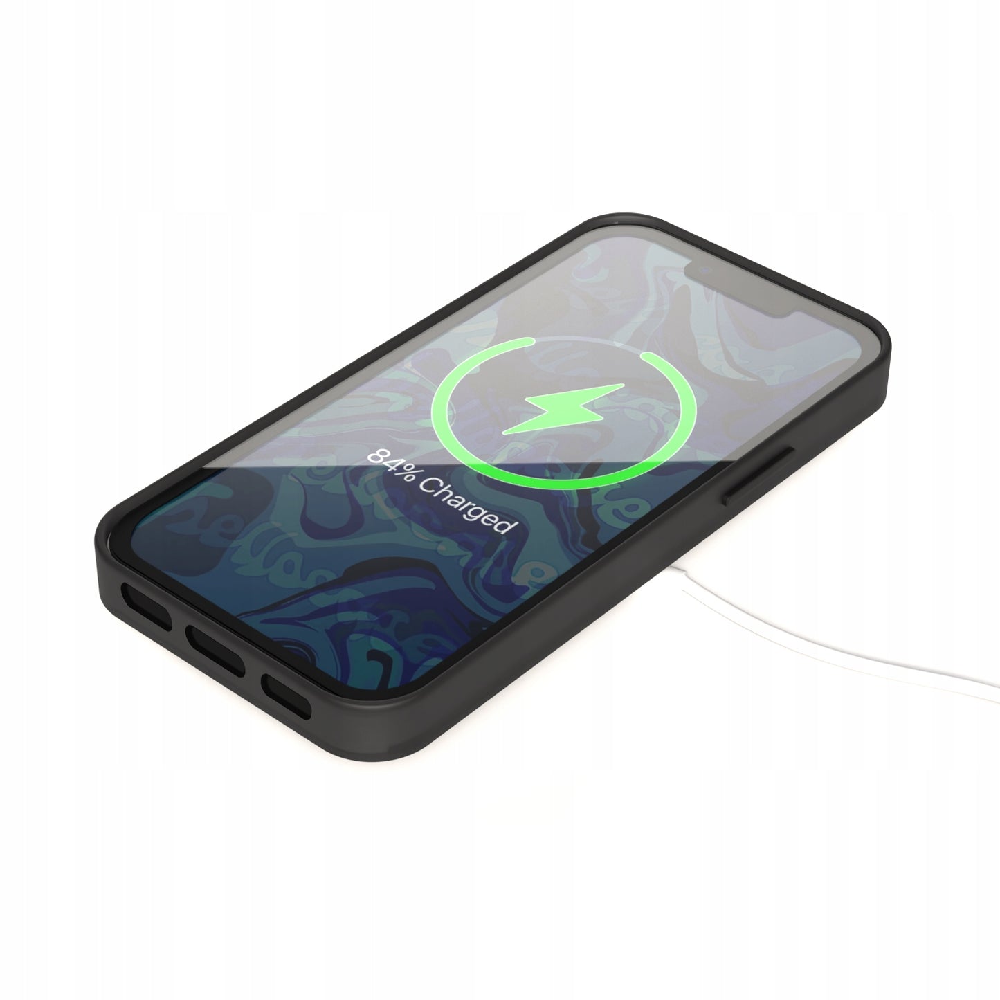 Dėklas Apple iPhone 12 / 12 Pro (Magsafe, Matinės juodos spalvos) + 9H grūdintas stiklas