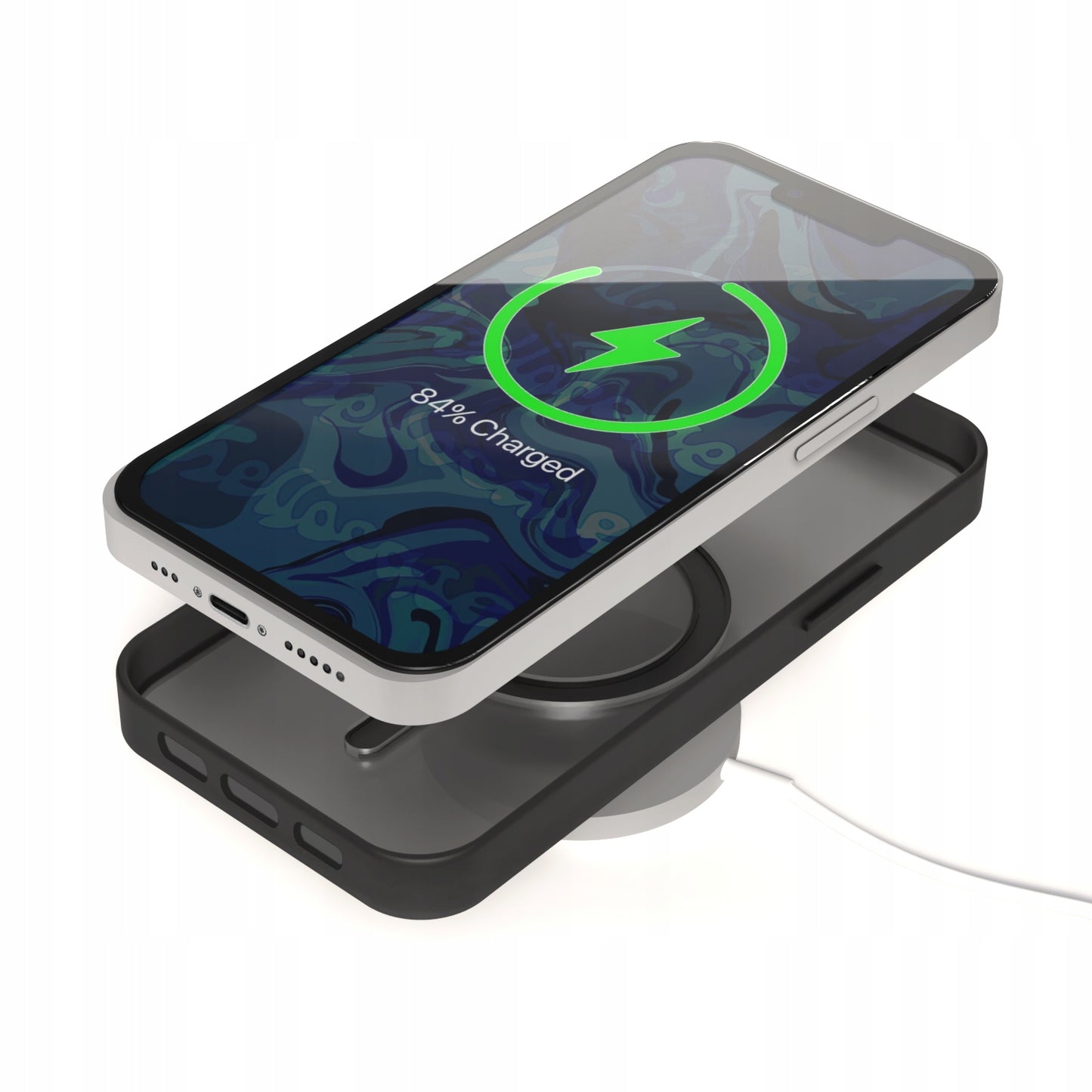 Dėklas Apple iPhone 12 / 12 Pro (Magsafe, Matinės juodos spalvos) + 9H grūdintas stiklas