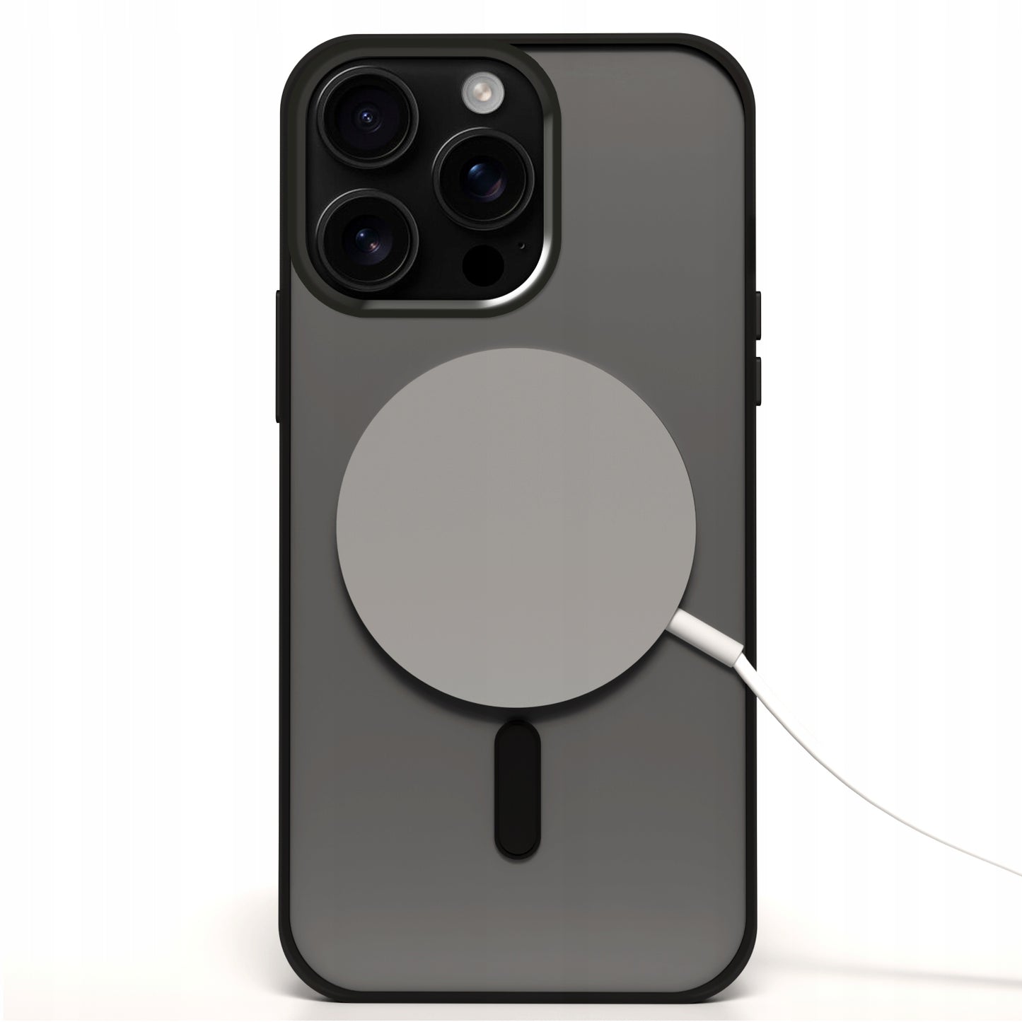 Dėklas Apple iPhone 16 Pro Max (Suderinamas su MagSafe, Magnetinis, Matinis Juodas)+Stiklas