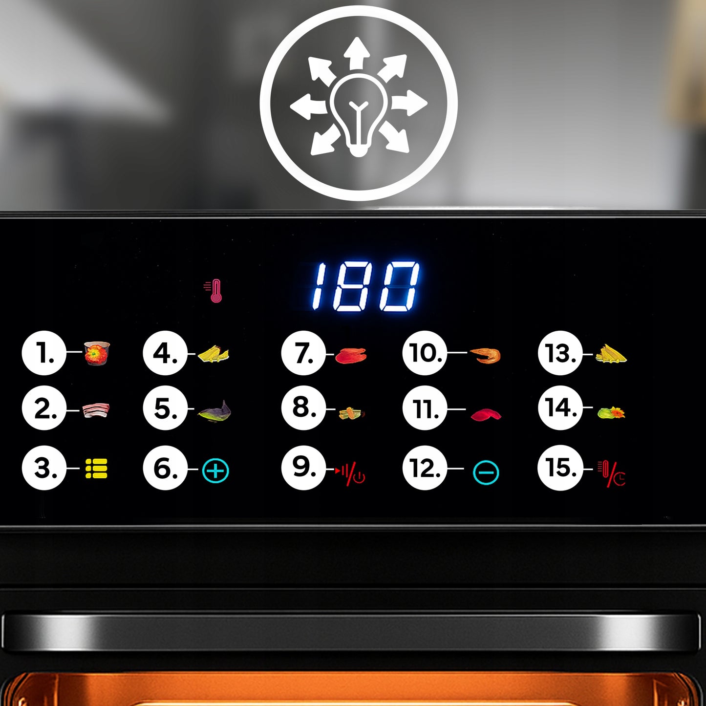 FRYTKOWNICA BEZTŁUSZCZOWA AIR FRYER 12 L KARŠTO ORO GRUZINTUVĖ 1350 W 10 REŽIMŲ AIRFRYER