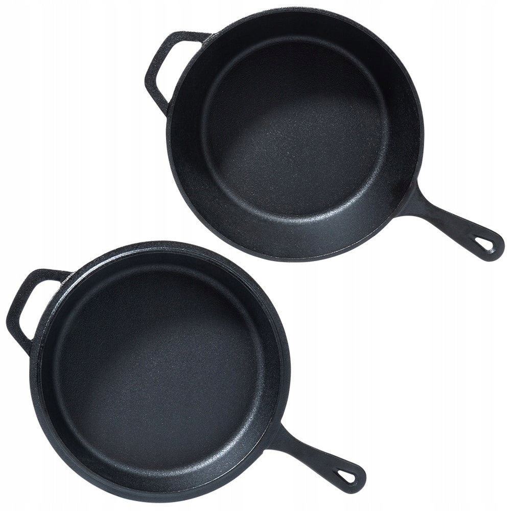 Ketaus puodas, troškintuvas, keptuvė 2in1 kepimui, skrudinimui, troškinimui