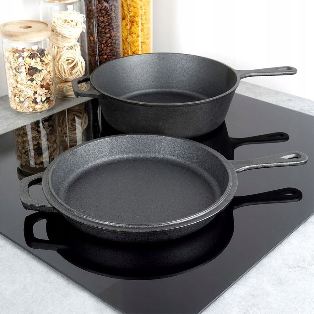 Ketaus puodas, troškintuvas, keptuvė 2in1 kepimui, skrudinimui, troškinimui