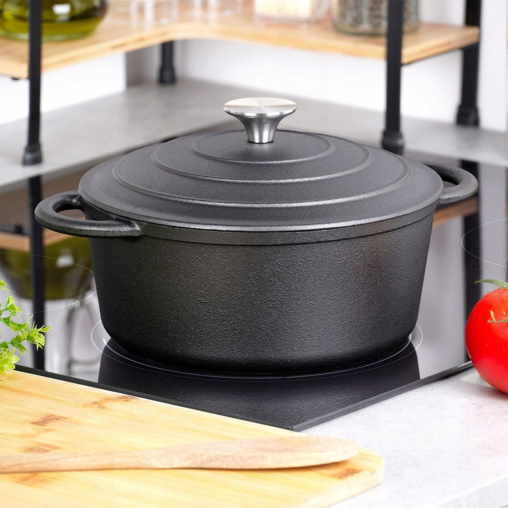 Ketaus puodas su dangčiu, troškintuvė virimui, kepimui, troškinimui 2,6 L