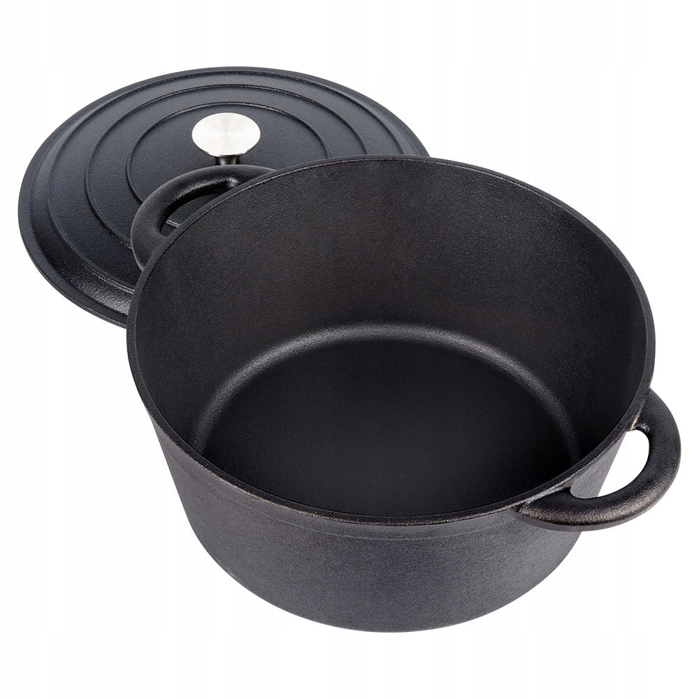 Ketaus puodas su dangčiu, troškintuvui gaminti maistą, kepti, troškinti 5,6L