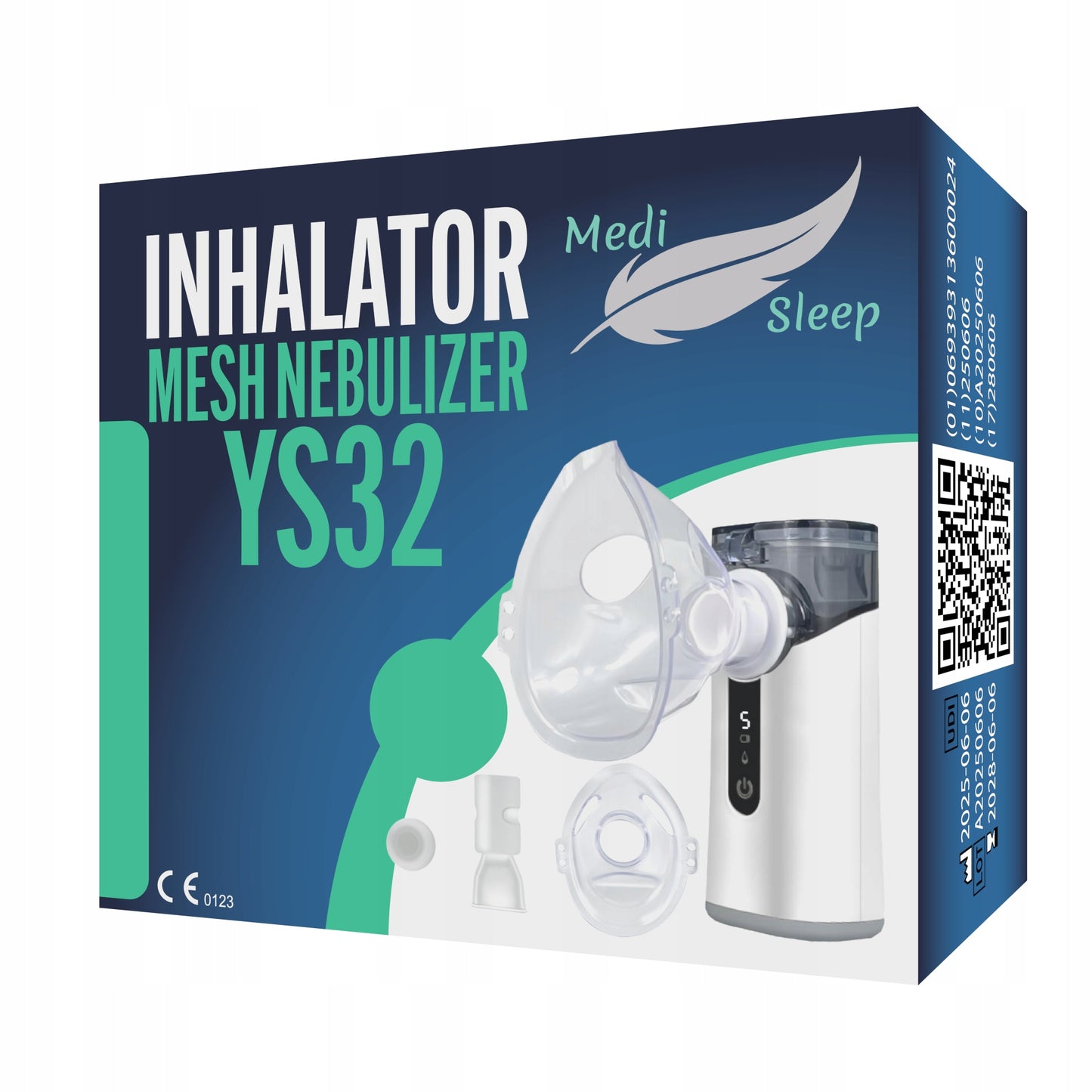 Nešiojamas belaidis tinklelinis inhaliatorius-nebulizatorius vaikams ir suaugusiems