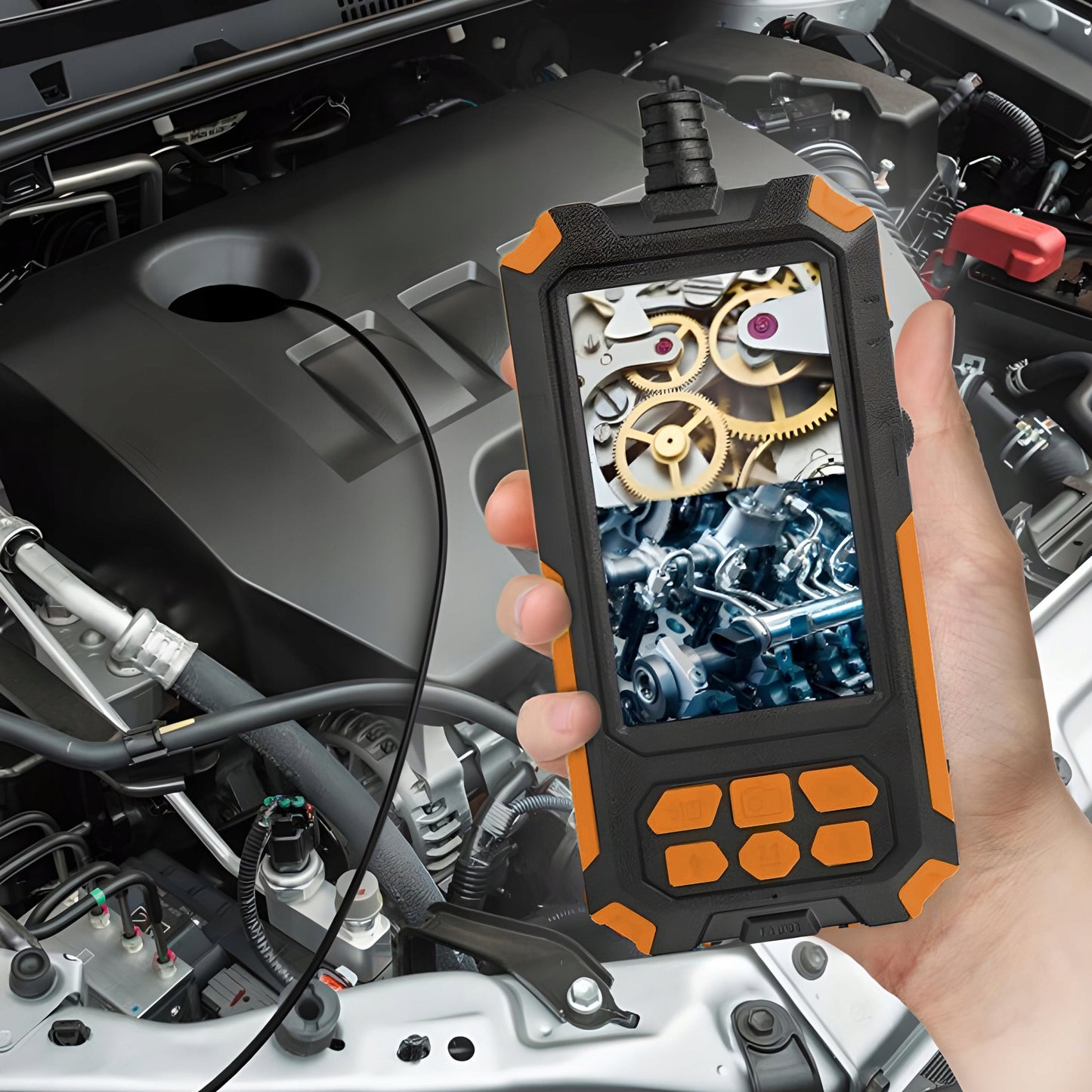 Lankstus endoskopo apžiūros kamera 5 m 9 LED 2x Full HD ekranas