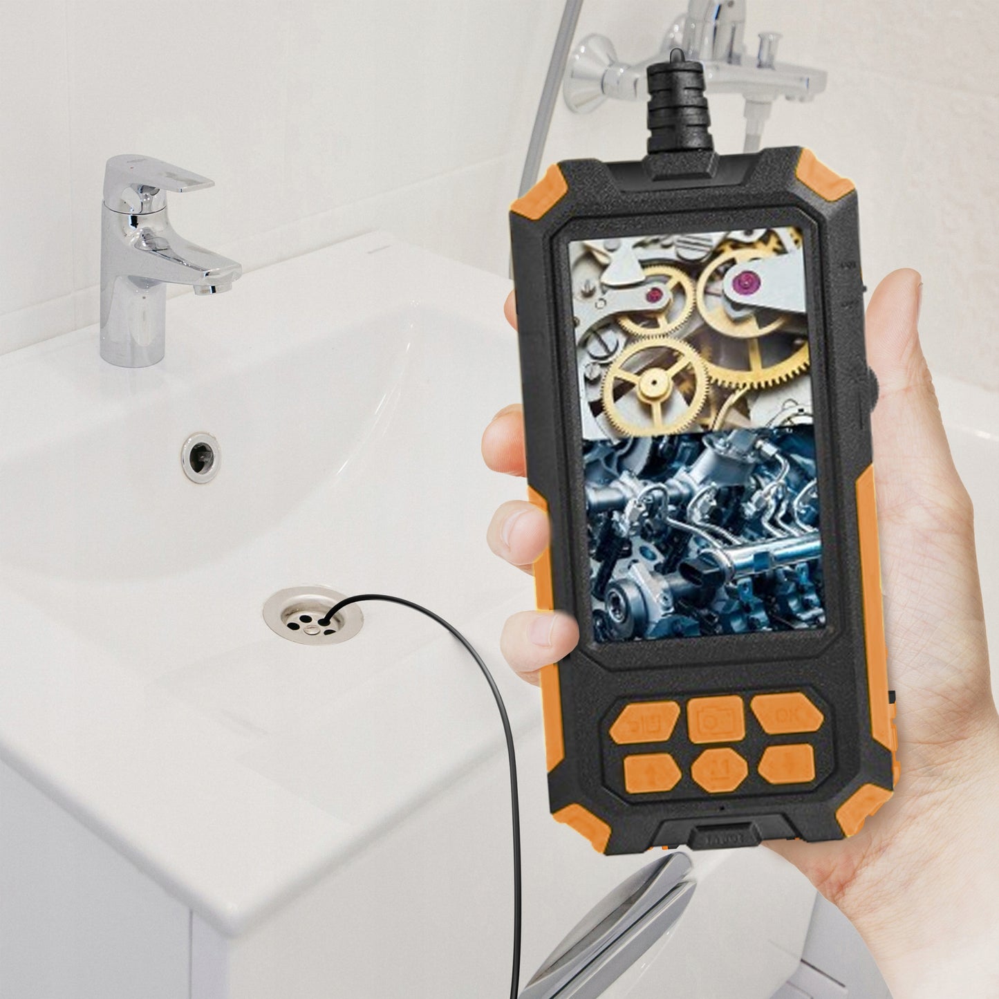 Lankstus endoskopo apžiūros kamera 5 m 9 LED 2x Full HD ekranas