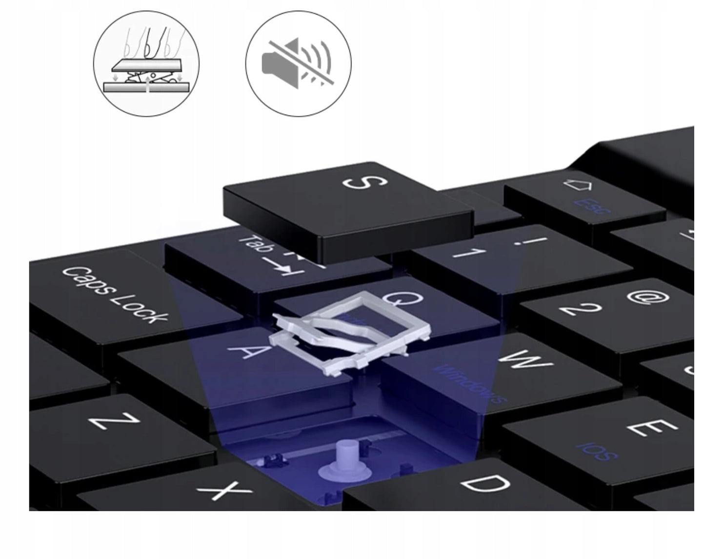 Belaidė Bluetooth klaviatūra su Touchpad, skirta SAMSUNG APPLE LENOVO XIAOMI