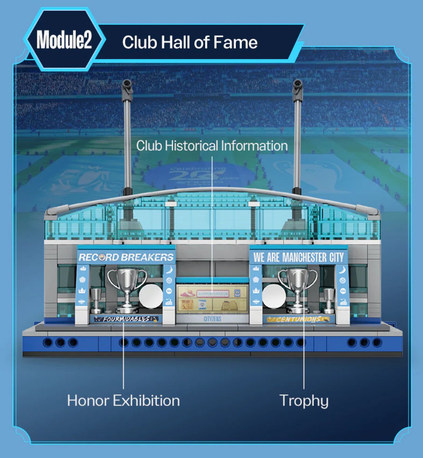 Konstruktorius CADA ETIHAD STADIUM MANCHESTER CITY 4473 EL. C66022W DIDELIS + LED