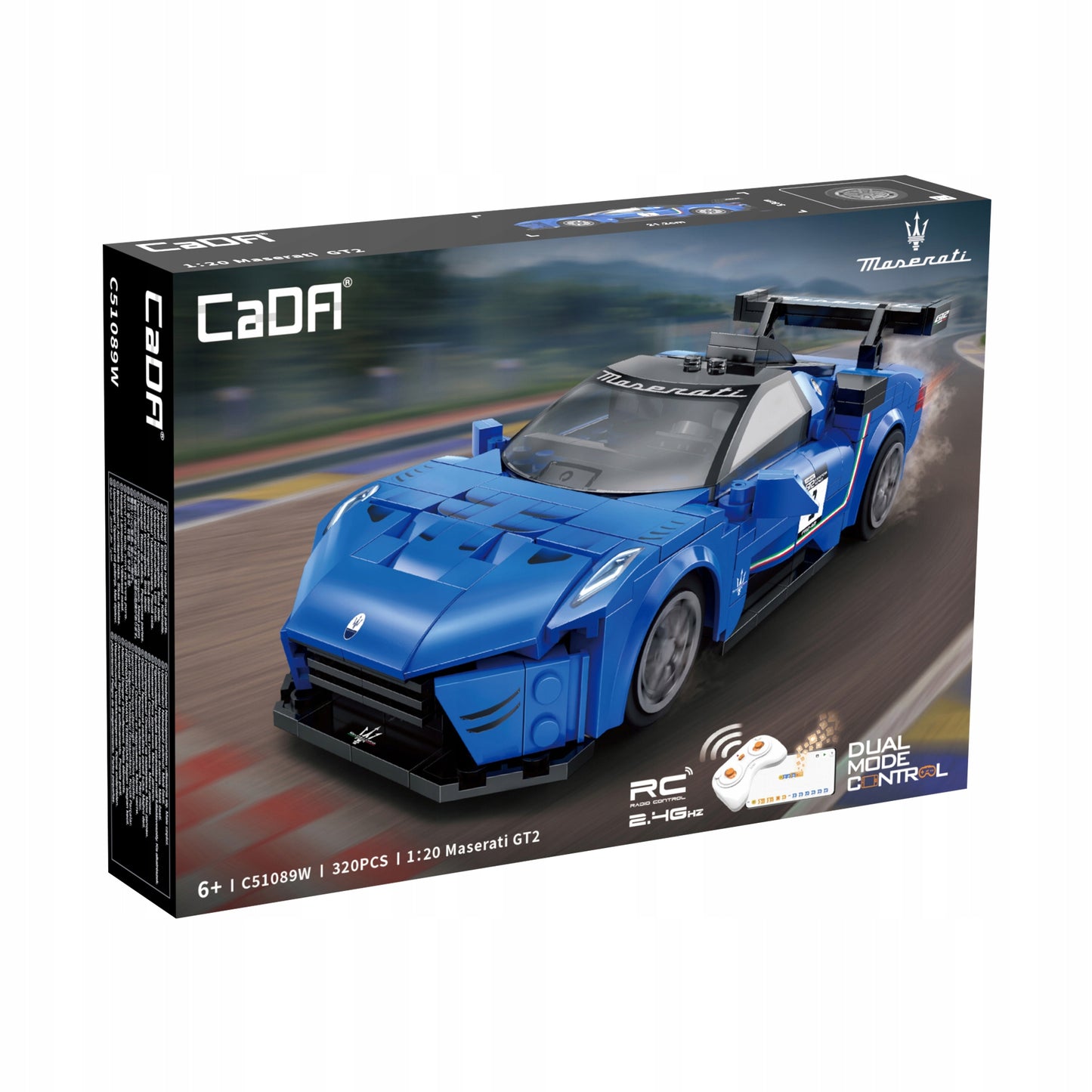 Statybiniai blokeliai CADA MASERATI GT2, sportinis automobilis, 320 elementų, valdomas nuotoliniu būdu RC