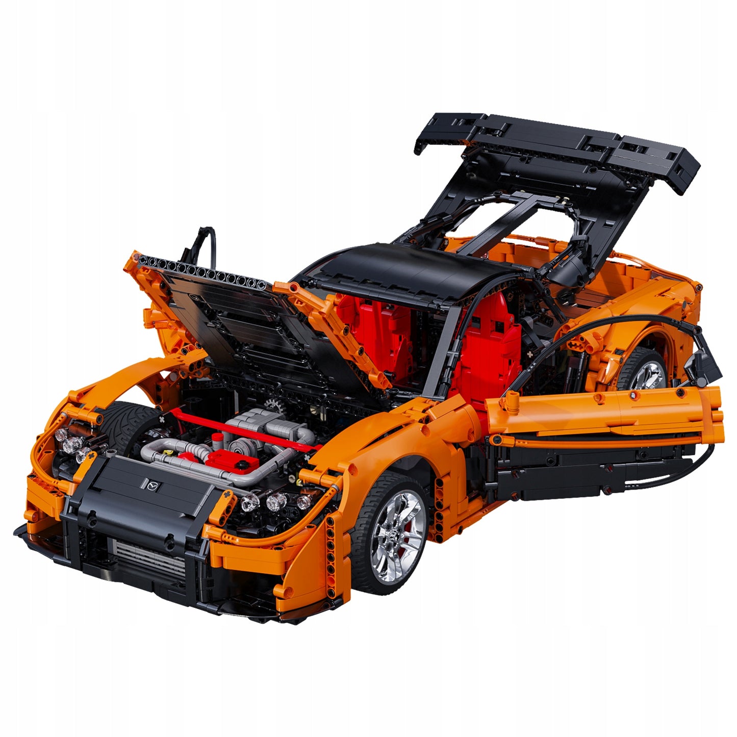 Statybiniai blokeliai CaDA MAZDA RX-7 VEILSIDE komplektas, nuotoliniu būdu valdomas 3305 dalys. RC + LED