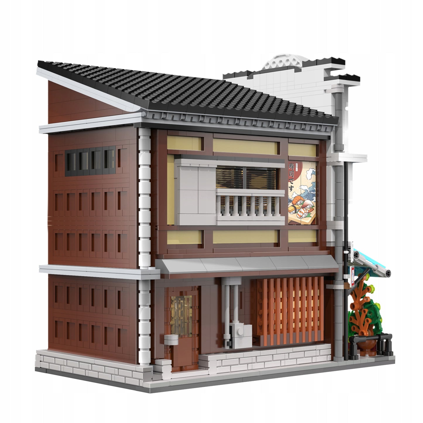 Statybiniai kaladėlės CaDA Sushi parduotuvė, Japonų serija, Didelis, 1665 elementai + LED