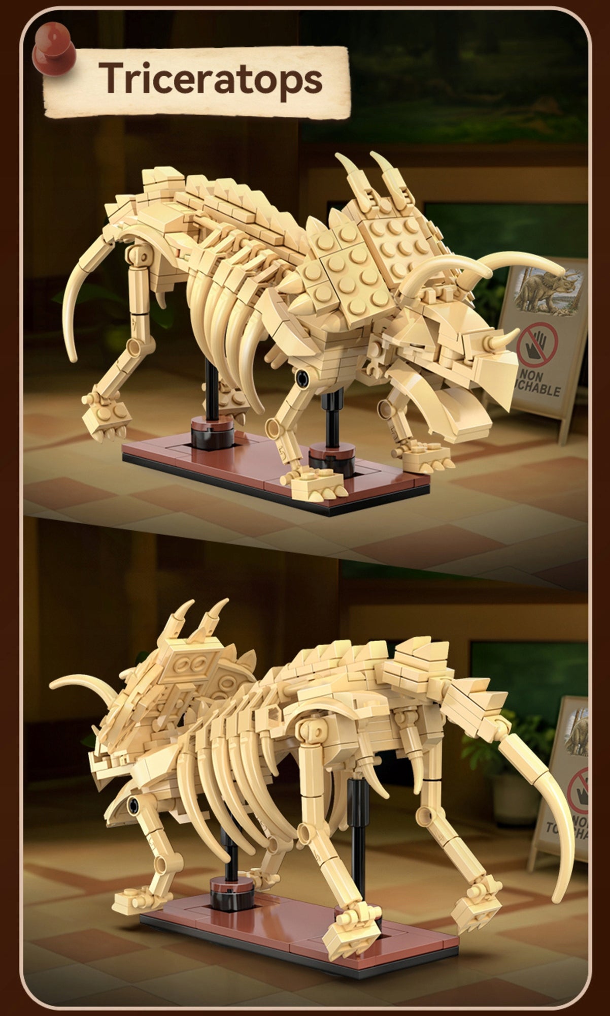 Statybinės kaladėlės CaDA rinkinys - Stegozauras Skeletas, Dinozaurų Fosilijos Modelis 297