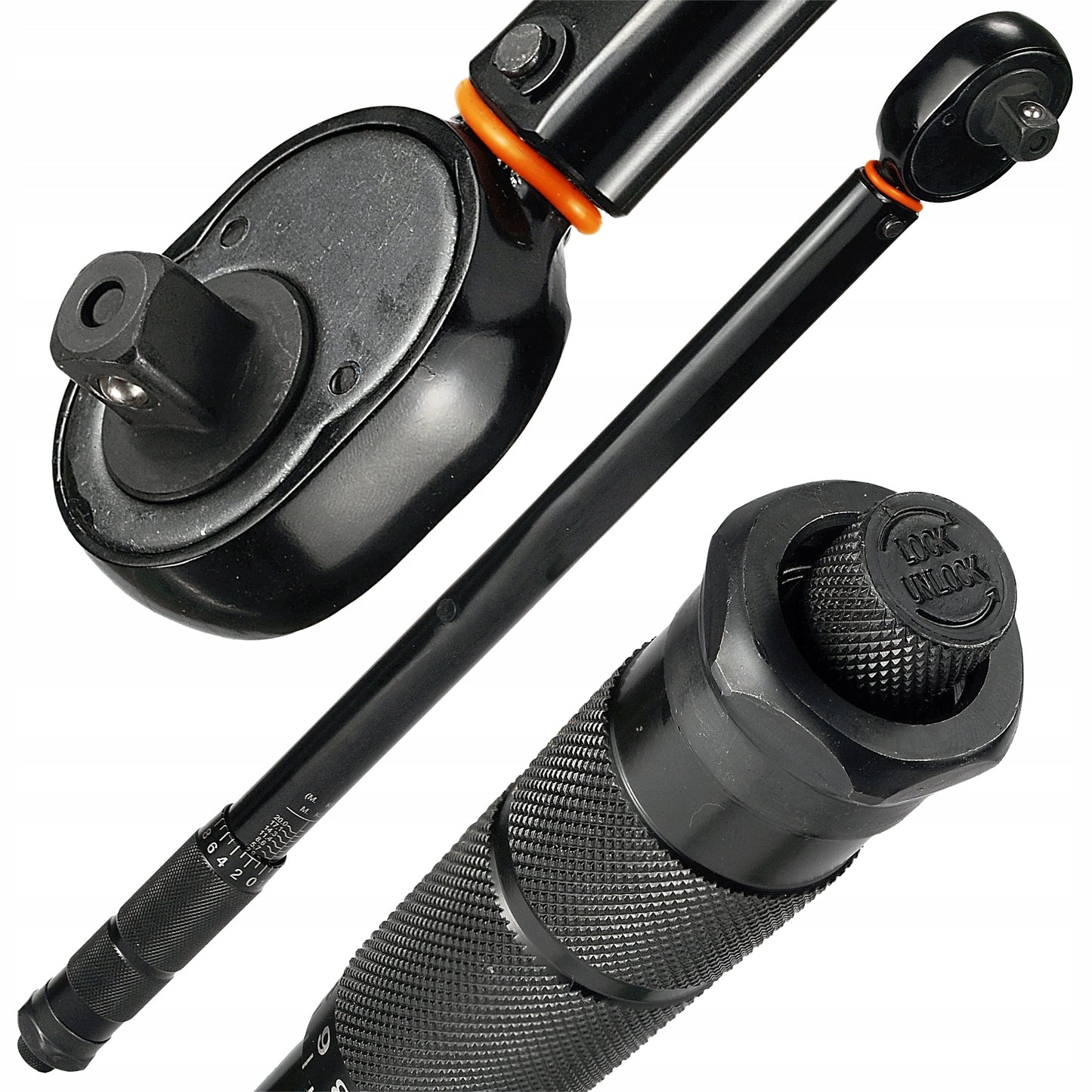 Sukimo momento raktas 1/2" 28-210 Nm CrMo & CrV ratams 460 mm BLACK